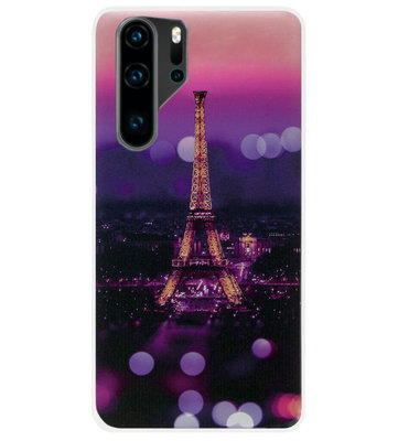 ADEL Siliconen Back Cover Softcase Hoesje voor Huawei P30 Pro - Parijs Eiffeltoren
