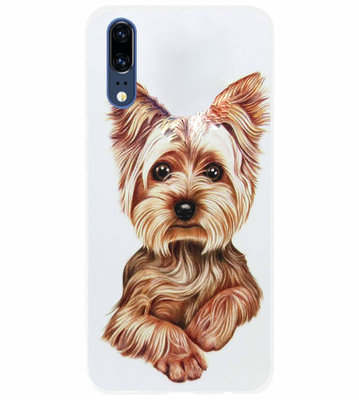 ADEL Siliconen Back Cover Softcase Hoesje voor Huawei P20 - Yorkshire Terrier Hond