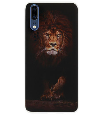 ADEL Siliconen Back Cover Softcase Hoesje voor Huawei P20 - Leeuw