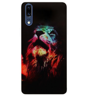 ADEL Siliconen Back Cover Softcase Hoesje voor Huawei P20 - Leeuw Kleur