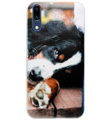 ADEL Siliconen Back Cover Softcase Hoesje voor Huawei P20 - Berner Sennenhond