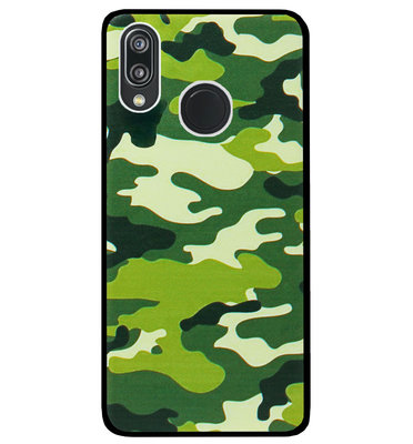 ADEL Siliconen Back Cover Softcase Hoesje voor Huawei P20 Lite (2018) - Camouflage