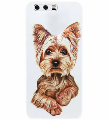 ADEL Siliconen Back Cover Softcase Hoesje voor Huawei P10 - Yorkshire Terrier Hond