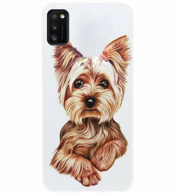 ADEL Siliconen Back Cover Softcase Hoesje voor Samsung Galaxy A41 - Yorkshire Terrier Hond