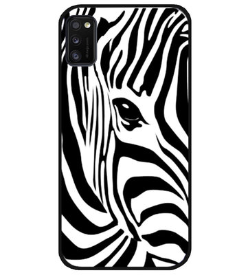 ADEL Siliconen Back Cover Softcase Hoesje voor Samsung Galaxy A41 - Zebra Wit
