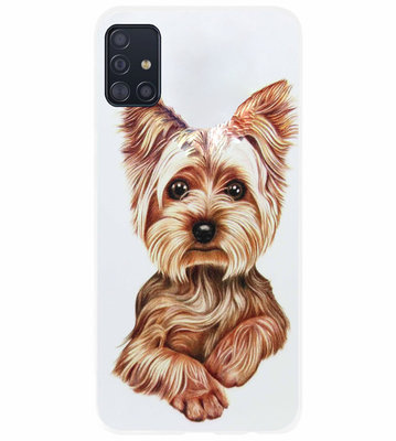 ADEL Siliconen Back Cover Softcase Hoesje voor Samsung Galaxy A51 - Yorkshire Terrier Hond