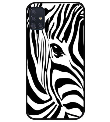 ADEL Siliconen Back Cover Softcase Hoesje voor Samsung Galaxy A51 - Zebra Wit