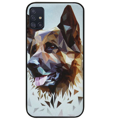ADEL Siliconen Back Cover Softcase Hoesje voor Samsung Galaxy A51 - Duitse Herder Hond