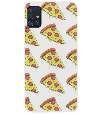 ADEL Siliconen Back Cover Softcase Hoesje voor Samsung Galaxy A51 - Junkfood Pizza