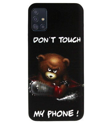 ADEL Siliconen Back Cover Softcase Hoesje voor Samsung Galaxy A51 - Don't Touch My Phone Beren