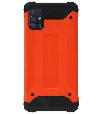 WLONS Rubber Kunststof Bumper Case Hoesje voor Samsung Galaxy A51 - Oranje