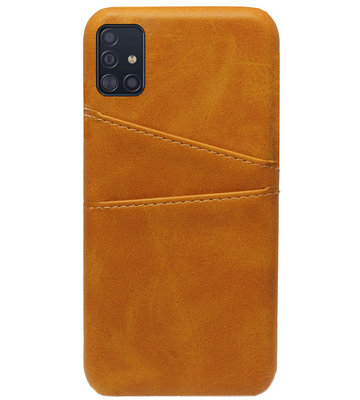 ADEL Kunstleren Back Cover Pasjes Hoesje voor Samsung Galaxy A51 - Bruin