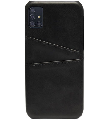 ADEL Kunstleren Back Cover Pasjes Hoesje voor Samsung Galaxy A51 - Zwart