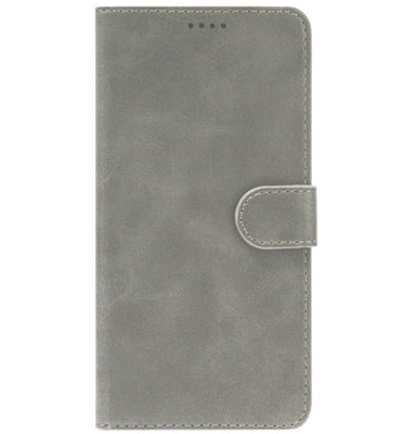 LC.IMEEKE Kunstleren Book Case Portemonnee Pasjes Hoesje voor Samsung Galaxy A71 - Grijs