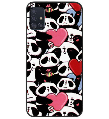 ADEL Siliconen Back Cover Softcase Hoesje voor Samsung Galaxy A71 - Panda Hartjes