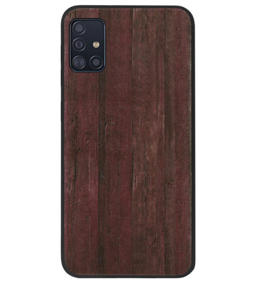 ADEL Siliconen Back Cover Softcase Hoesje voor Samsung Galaxy A71 - Hout Design Bruin