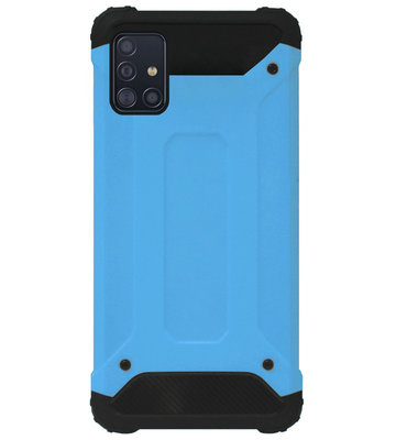 WLONS Rubber Kunststof Bumper Case Hoesje voor Samsung Galaxy A71 - Blauw