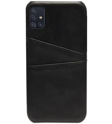 ADEL Kunstleren Back Cover Pasjes Hoesje voor Samsung Galaxy A71 - Zwart