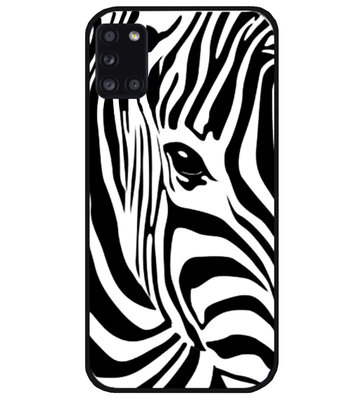 ADEL Siliconen Back Cover Softcase Hoesje voor Samsung Galaxy A31 - Zebra Wit