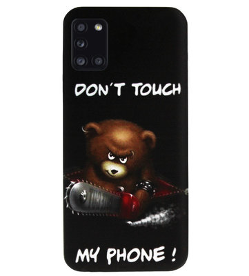 ADEL Siliconen Back Cover Softcase Hoesje voor Samsung Galaxy A31 - Don't Touch My Phone Beren