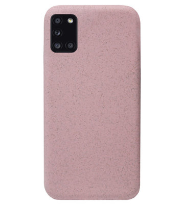 ADEL Tarwe Stro TPU Back Cover Softcase Hoesje voor Samsung Galaxy A31 - Duurzaam Afbreekbaar Milieuvriendelijk Roze