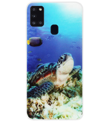 ADEL Siliconen Back Cover Softcase Hoesje voor Samsung Galaxy A21s - Schildpad