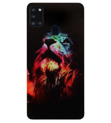 ADEL Siliconen Back Cover Softcase Hoesje voor Samsung Galaxy A21s - Leeuw