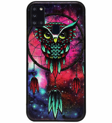 ADEL Siliconen Back Cover Softcase Hoesje voor Samsung Galaxy A21s - Uil