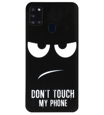ADEL Siliconen Back Cover Softcase Hoesje voor Samsung Galaxy A21s - Don't Touch My Phone