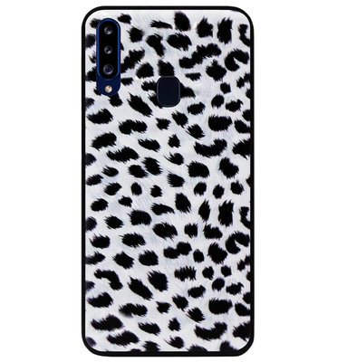 ADEL Siliconen Back Cover Softcase Hoesje voor Samsung Galaxy A20s - Luipaard Wit