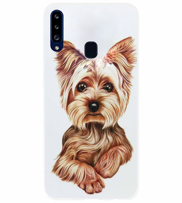 ADEL Siliconen Back Cover Softcase Hoesje voor Samsung Galaxy A20s - Yorkshire Terrier Hond