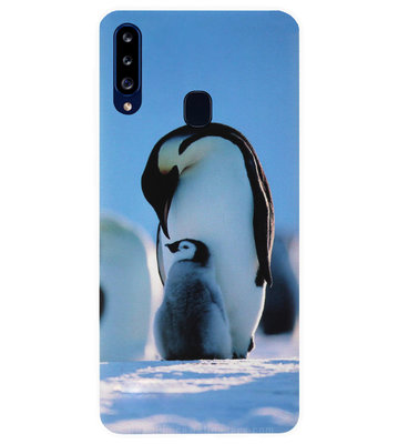 ADEL Siliconen Back Cover Softcase Hoesje voor Samsung Galaxy A20s - Pinguin Blauw