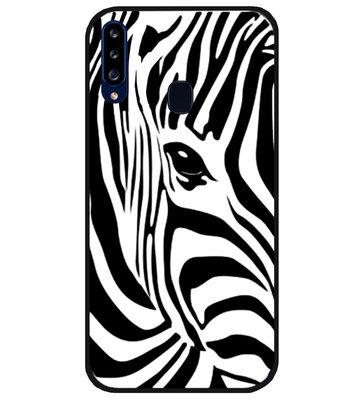 ADEL Siliconen Back Cover Softcase Hoesje voor Samsung Galaxy A20s - Zebra Wit