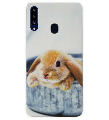 ADEL Siliconen Back Cover Softcase Hoesje voor Samsung Galaxy A20s - Konijn