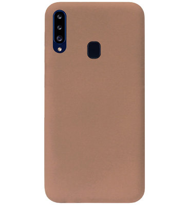 ADEL Siliconen Back Cover Softcase Hoesje voor Samsung Galaxy A20s - Bruin