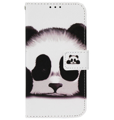 ADEL Kunstleren Book Case Pasjes Portemonnee Hoesje voor Samsung Galaxy A01 - Panda