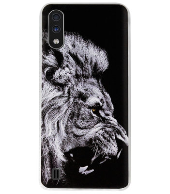 ADEL Siliconen Back Cover Softcase Hoesje voor Samsung Galaxy A01 - Leeuw Zwart