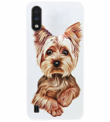 ADEL Siliconen Back Cover Softcase Hoesje voor Samsung Galaxy A01 - Yorkshire Terrier Hond