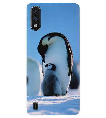 ADEL Siliconen Back Cover Softcase Hoesje voor Samsung Galaxy A01 - Pinguin Blauw