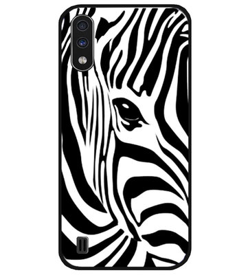 ADEL Siliconen Back Cover Softcase Hoesje voor Samsung Galaxy A01 - Zebra Wit