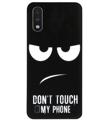 ADEL Siliconen Back Cover Softcase Hoesje voor Samsung Galaxy A01 - Don't Touch My Phone