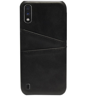 ADEL Kunstleren Back Cover Pasjes Hoesje voor Samsung Galaxy A01 - Zwart