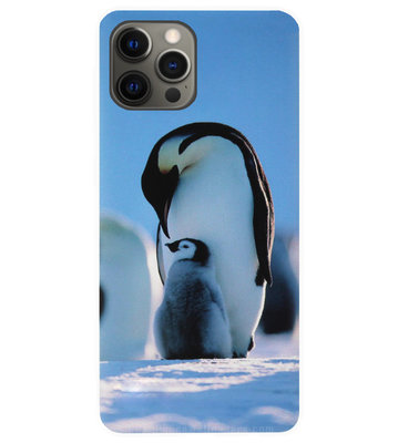 ADEL Siliconen Back Cover Softcase Hoesje voor iPhone 12 (Pro) - Pinguin Blauw