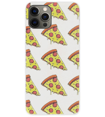 ADEL Siliconen Back Cover Softcase Hoesje voor iPhone 12 (Pro) - Junkfood Pizza