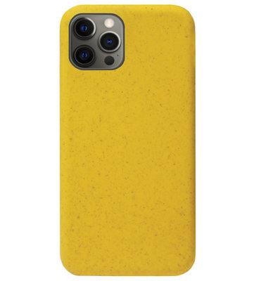 ADEL Tarwe Stro TPU Back Cover Softcase Hoesje voor iPhone 12 (Pro) - Duurzaam Afbreekbaar Milieuvriendelijk Geel
