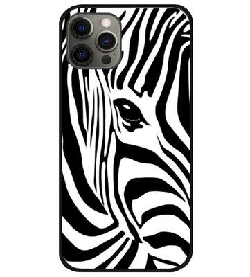 ADEL Siliconen Back Cover Softcase Hoesje voor iPhone 12 Pro Max - Zebra Wit