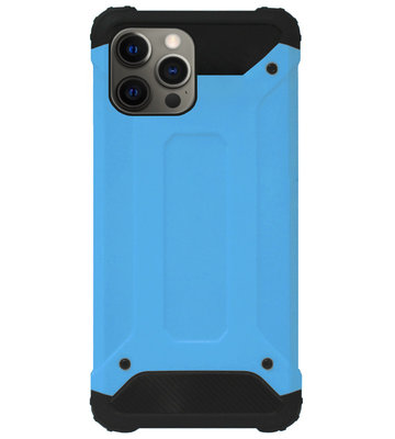 WLONS Rubber Kunststof Bumper Case Hoesje voor iPhone 12 Pro Max - Blauw