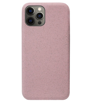 ADEL Tarwe Stro TPU Back Cover Softcase Hoesje voor iPhone 12 Pro Max - Duurzaam Afbreekbaar Milieuvriendelijk Roze