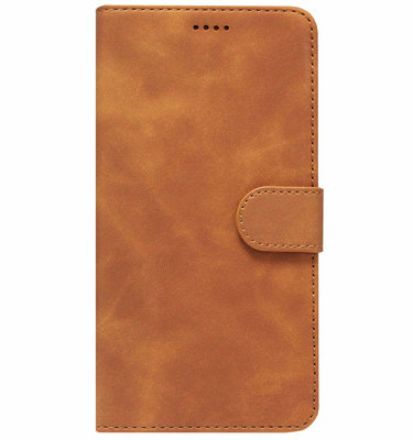 LC.IMEEKE Kunstleren Book Case Portemonnee Pasjes Hoesje voor iPhone 12 Mini - Bruin