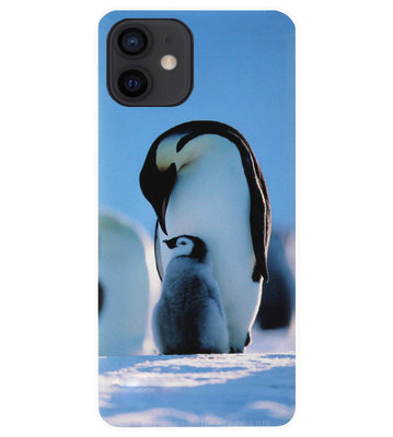 ADEL Siliconen Back Cover Softcase Hoesje voor iPhone 12 Mini - Pinguin Blauw